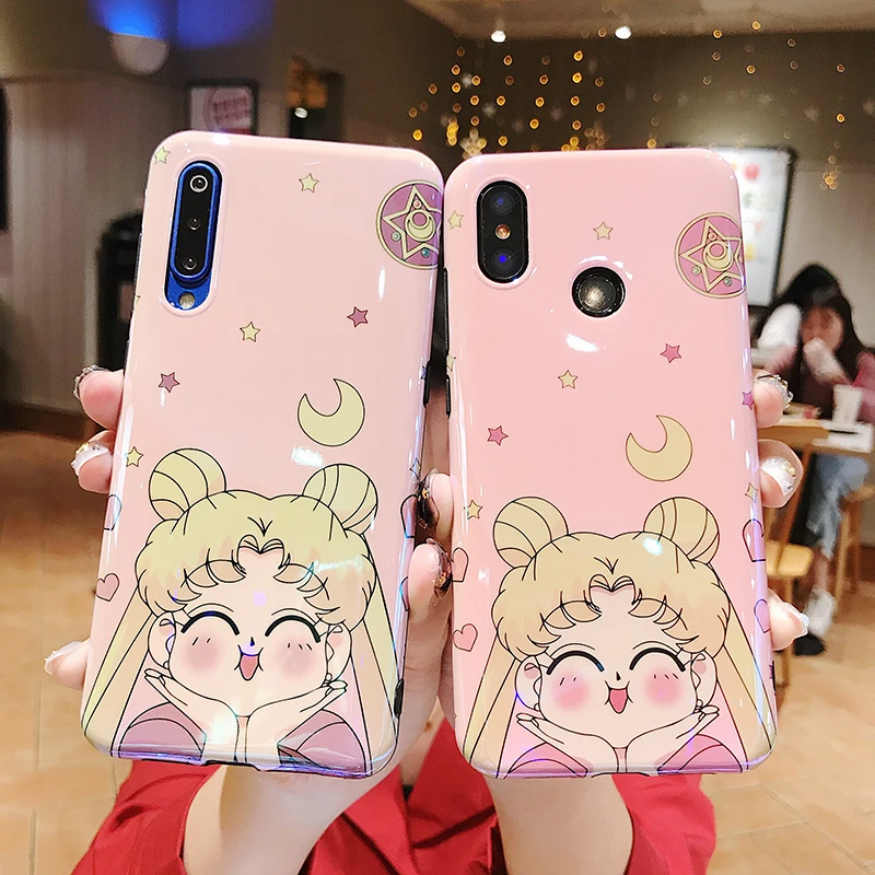Чехол-светильник синего цвета для телефона Xiaomi 6X8 9 9se, милый красивый мягкий глянцевый чехол из ТПУ для Redmi Note 7, задняя крышка fundas Capa