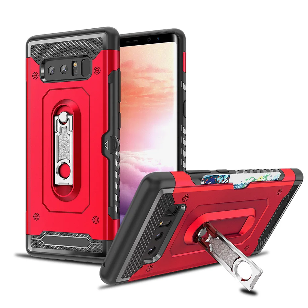 Hybrid Armor Case For Samsung Galaxy S10 S9 S8 Plus S7 Edge Cover Card Holder Note 8 9 J3 J5 J7 A3 A5 A7 Heavy Duty |