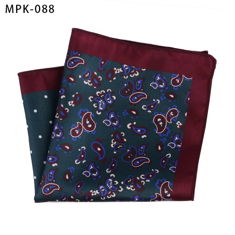 MPK-88 YISHLINE отличительные мужские s модный мужской Карманный платок квадратный шелковый мужской цветочный Пейсли мужской нагрудный платок для мужской костюм аксессуары - Цвет: MPK-88