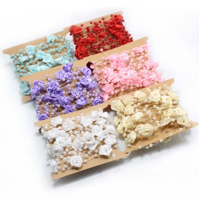 Новинка 5 ярдов Искусственный пластик искусственный жемчуг бусины цепочка