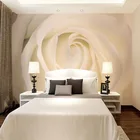 Современная простая белая роза фотообои рулон 3D спальня Свадебная фотообои Ткань Водонепроницаемая настенная бумага для 3 D