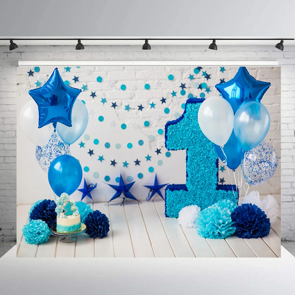 

Smash cake backdrop boy props first 1st Birthday party decoration banner photography background photo booth studio balloon B132