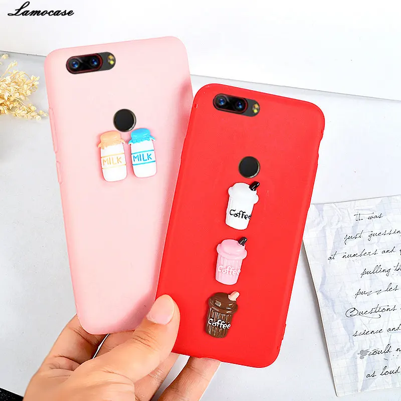 Lamocase 3D Coffee Milk Cute Matte Case For ZTE Nubia Z17 Lite Z17S Mini S V18 Z18 Pink Soft TPU Cartoon DIY Phone Cover |