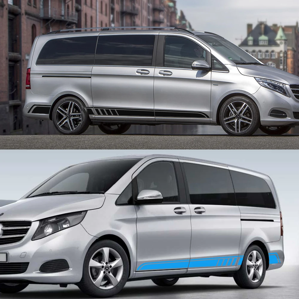 2 шт. Авто Виниловая пленка в полоску для Mercedes Benz Vito Viano V Class w447 v260 аксессуары