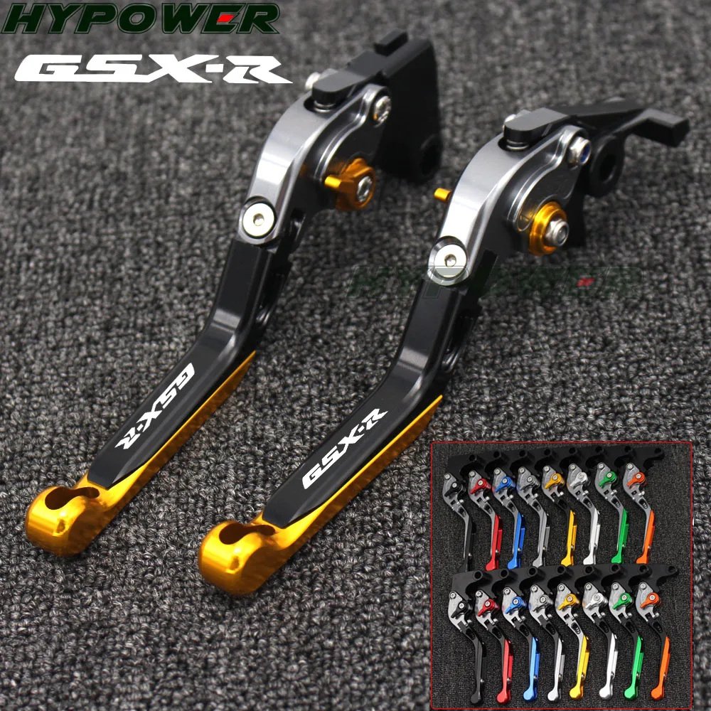 

Laser Logo (GSX-R) Golden+Titanium CNC Folding Extendable Motorcycle Brake Clutch Levers For Suzuki GSXR1000 2001 2002 2003 2004
