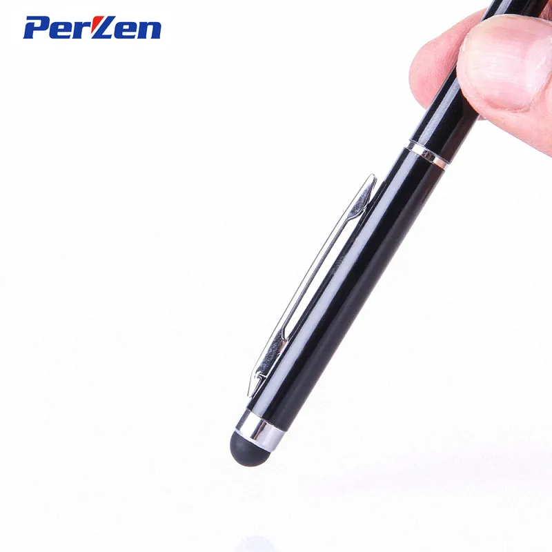 Hot!10pcs/Pack Universal 2 in 1 Touch Screen Stylus Pens for iPad iPhone Samsung Tablet / All Mobile Phones /Tablet PC + Zip Bag
