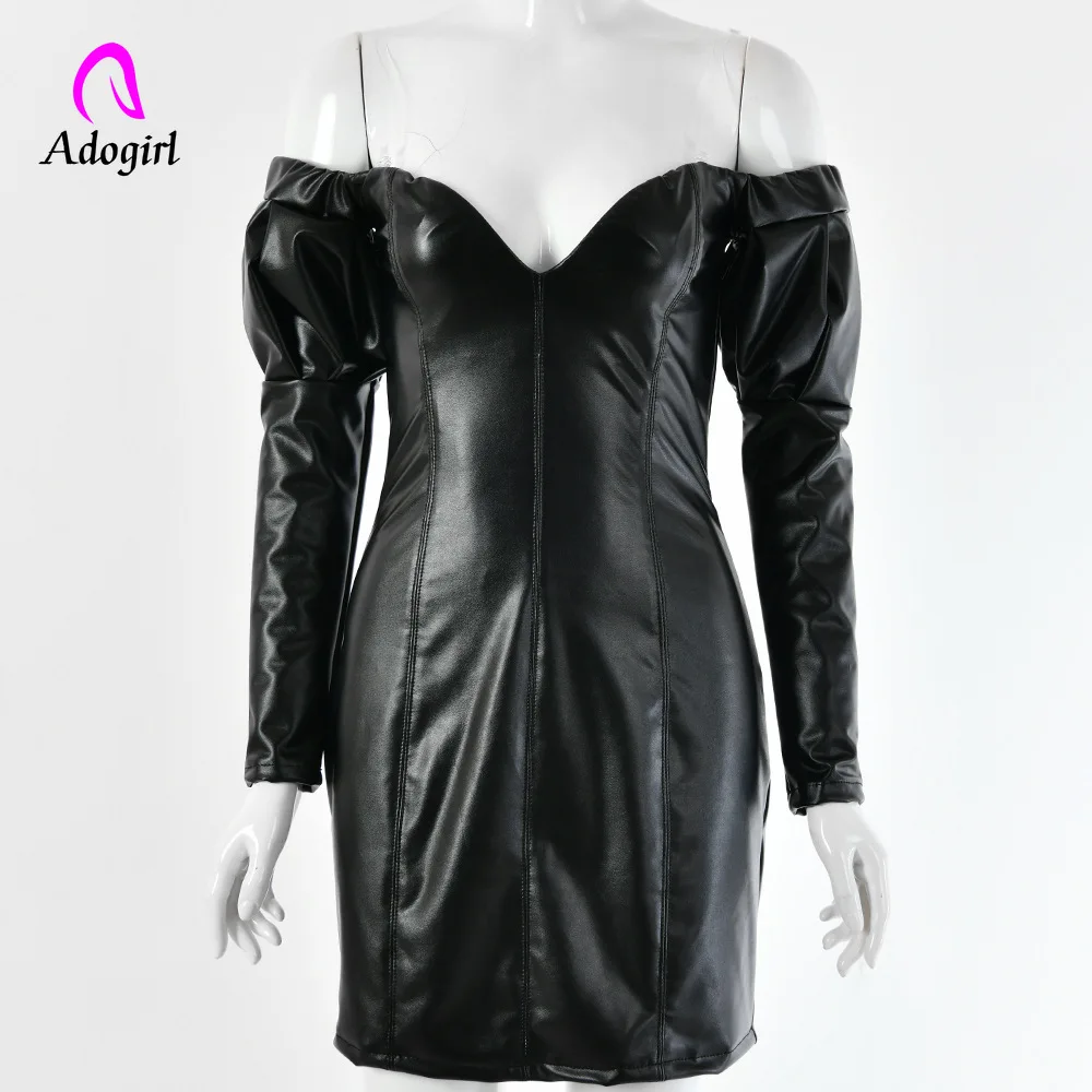 Женское Короткое мини платье с открытыми плечами Adogirl черное прозрачное из