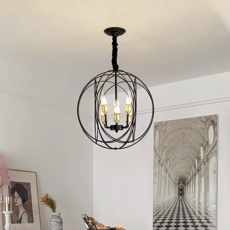 Роскошные светодиодные люстры Золотой винтажный светильник для кухни гостиной