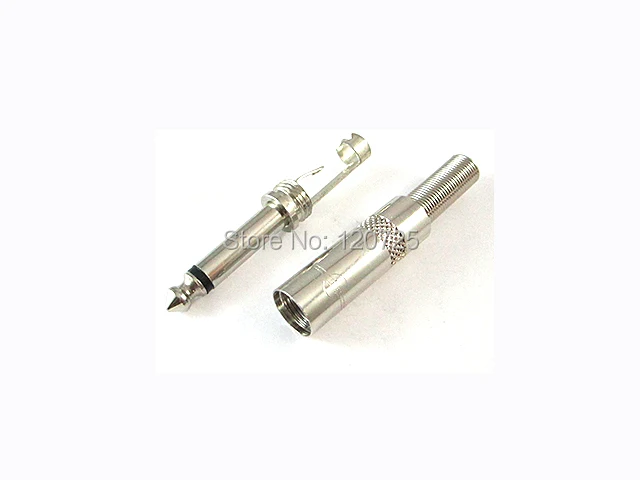 Free Shipping 20pcs 6.35 Male Mono Microphone Plug 90mm Connector for Audio Cable|plug connector|connector wireplug |