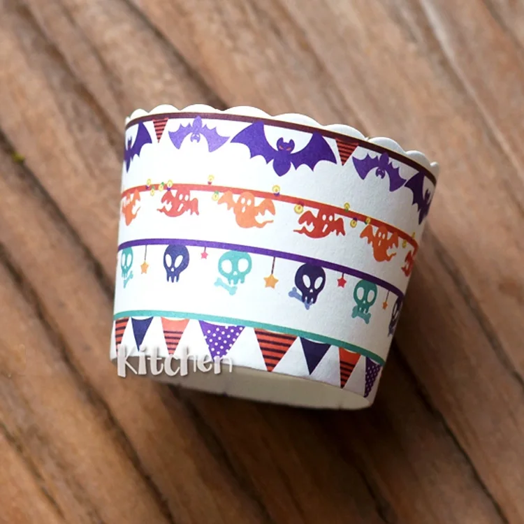 100 шт летучая мышь призрак Хобо ведьмы бумажный торт кекс поднос чашки для