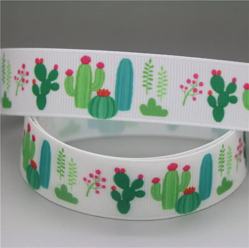 DHK 7/8 '✐ ярдов кактус японский цветок растение печатных grosgrain ленточный