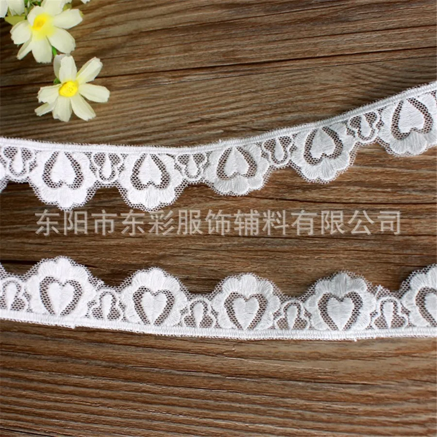 20 ярдов * 2 5 см белая кружевная лента с вышивкой в форме сердца кружево сделай сам
