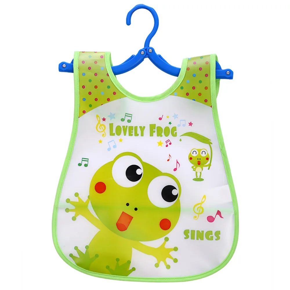 Baby Bibs For boy EVA Waterproof Lovely Frog Cartoon Pattern Toddler baby Aprons Saliva Towel Girls Bib 1-4 Years k424 | Детская одежда
