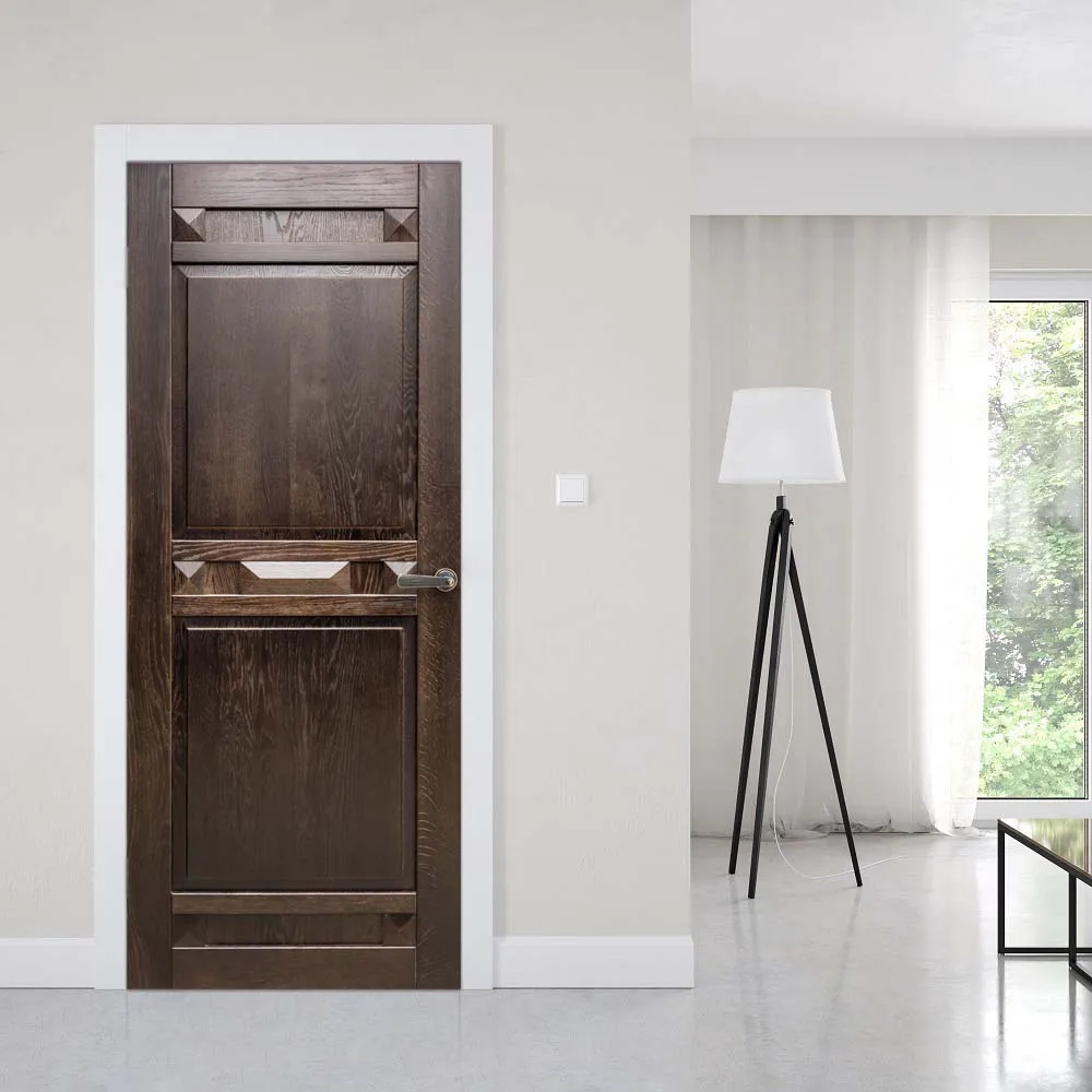 Креативная 3D дверная наклейка с заклепками коричневые деревянные ворота сделай