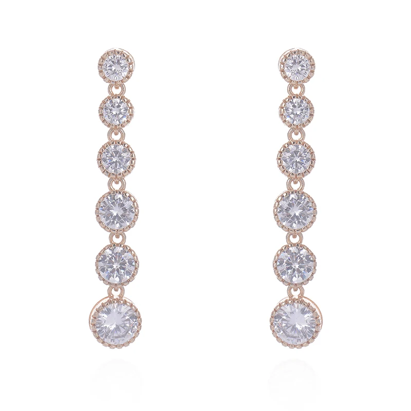 Женские Геометрические серьги подвески GAOLA Длинные круглые с прозрачным