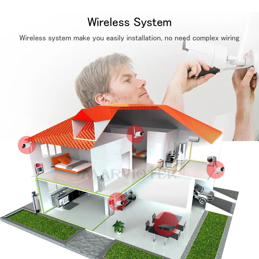 Беспроводная камера безопасности система наружного 8CH CCTV системы 1080 P ip WiFi Vidio