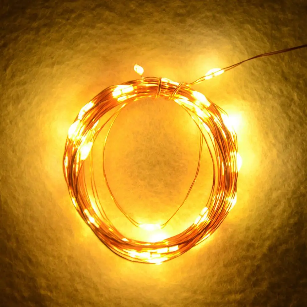 Тёплый белый 10 м RGB LED Рождество огни IP67 Водонепроницаемый Солнечный свет Медь строка огни 100 светодиодов диода гирлянда Фея огни Наружное освещение - Испускаемый цвет: Тёплый белый