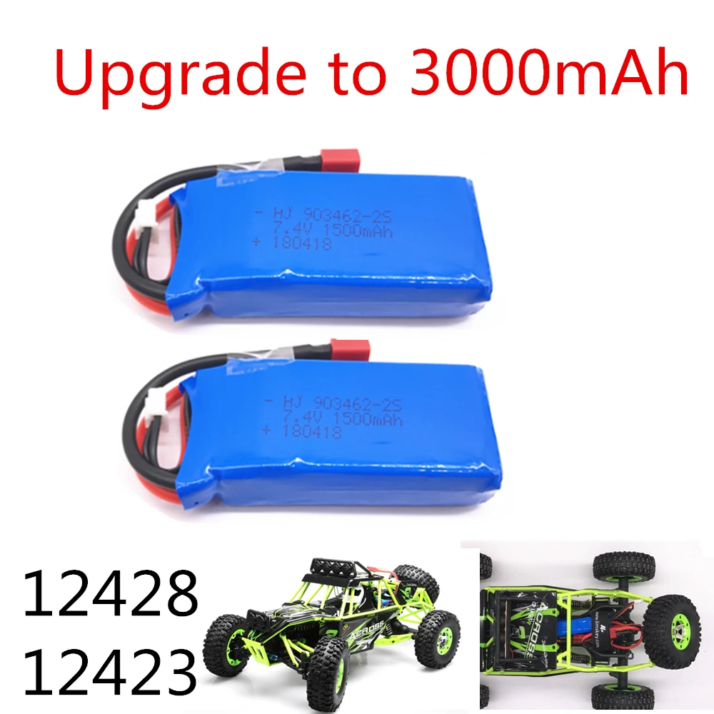 Аккумулятор 9125 2S 7 4 V 1500mah 25C для Wltoys 144001 12428 12423 1:12 запчасти радиоуправляемых