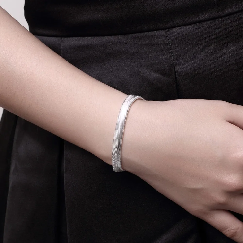 Мужская прохладный Ювелирные Изделия 6 Мм Плоским Змея Кость цепи браслеты колье