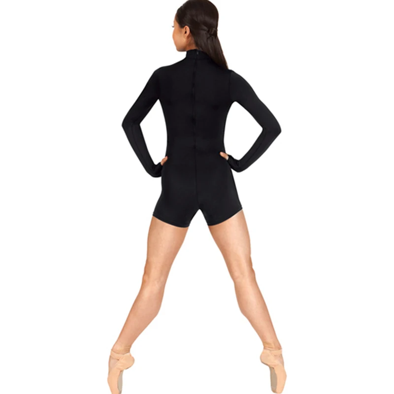 Балетный купальник балетный Женский длинный рукав высокий воротник