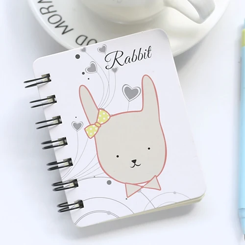 Cute Pocket book Mini coil notebook Kawaii Animal notepad 80 sheet Blank paper memo agenda Diary Stationery Office School 01720 - Цвет: 10