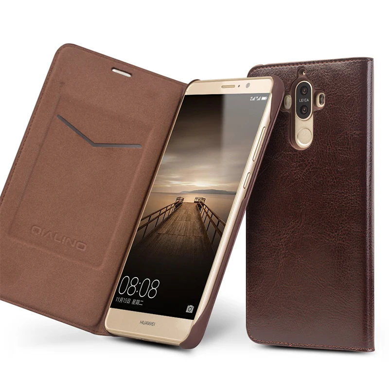 QIALINO чехол из натуральной кожи для Huawei Ascend Mate9 ручной работы флип Mate9pro Роскошный