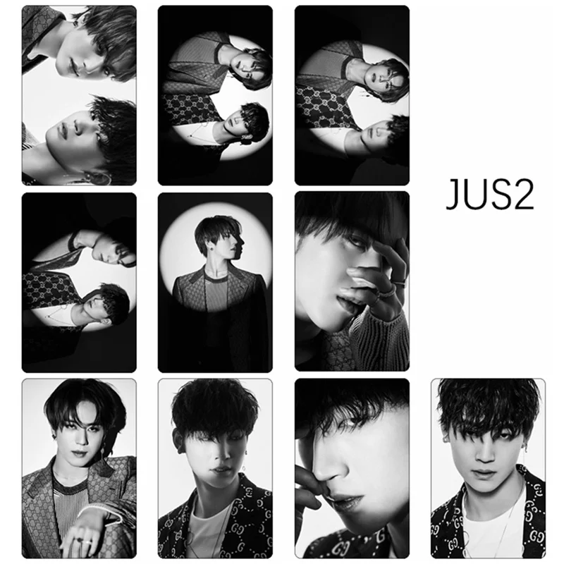 Kpop GOT7 JUS2 Мини альбом карты с кристаллами Стикеры HD Фотокарта Стикеры фото stikcy карты для любителей подарок