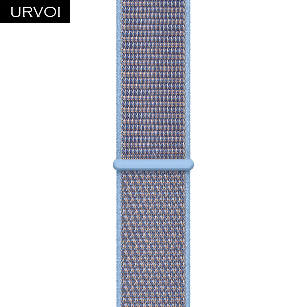Cerulean URVOI Спортивная петля для apple watch band series 5 4 3 2 1 светоотражающий ремешок для iwatch двухслойный дышащий тканый нейлон осень - Цвет ремешка: Cerulean