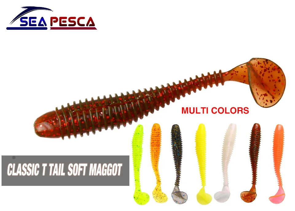 SEAPESCA, 10 шт./лот, Мягкая приманка-весло, 75 мм, 2,8 г, застенчивые черви, приманки для рыбалки, личинки для рыбалки, снасти ZB100