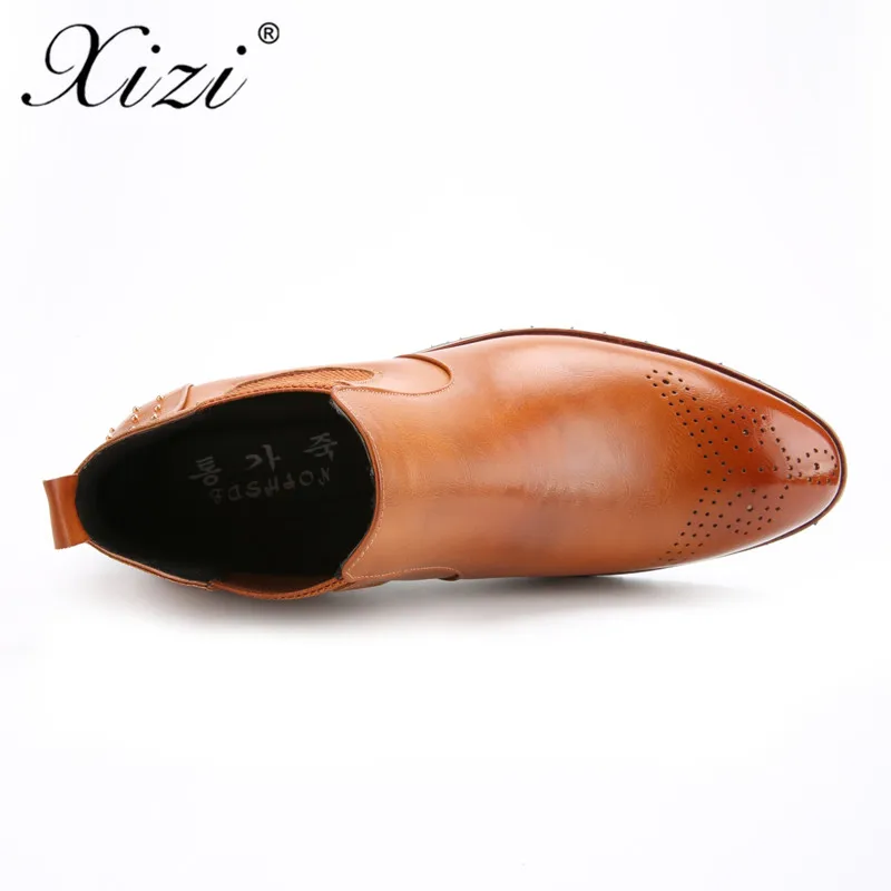 XIZI/мужские ботинки Челси большие размеры черные/коричневые/винно-Красные