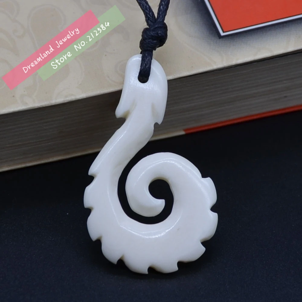 Ожерелье с подвеской в виде рыбьего крючка 1 шт.|yak bone necklace|bone necklacegear necklace |