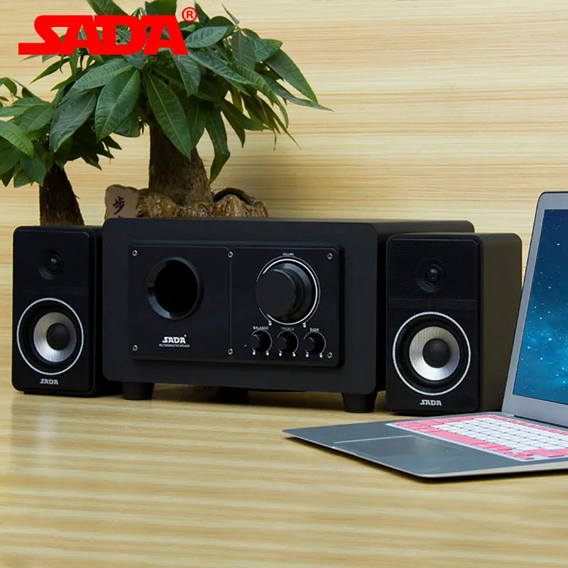 SADA SL 8026 мультимедийный компьютерный динамик активный 2 1 3 канала деревянный