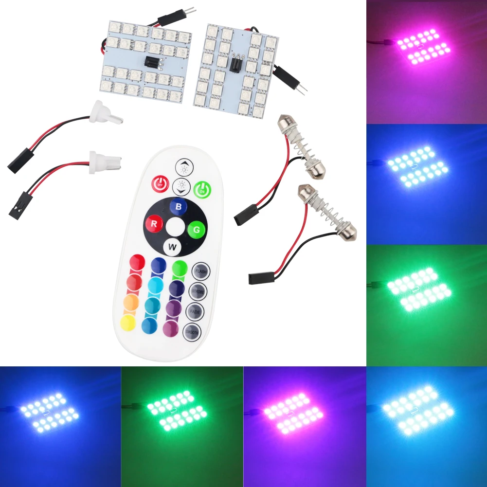 2 шт. RGB 5050 12 15 24 36SMD Светодиодная панель купольное освещение светодиодная цветная