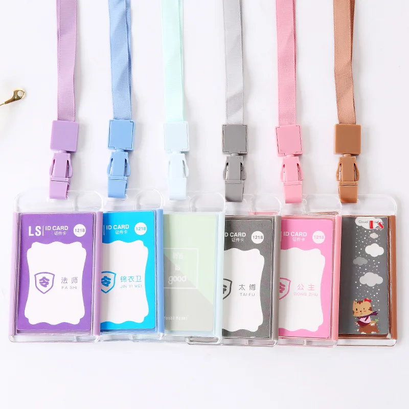 Прозрачный ID карта сотрудника держатель с разноцветный ремешок Для женщин