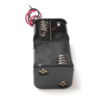 wholesale 100pcslot lightweight 2 slot 4 x aa battery back to back holder case with wire leads