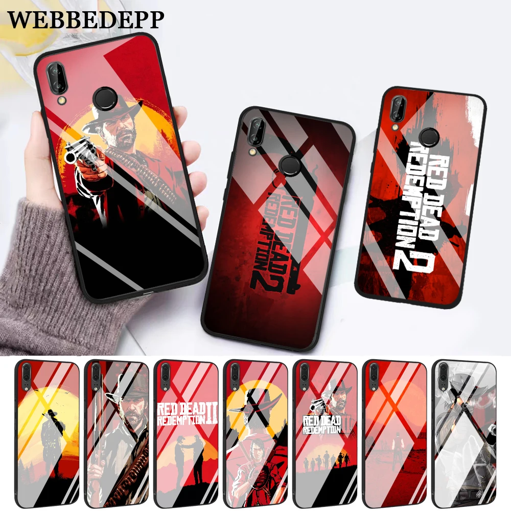 WEBBEDEPP Горячая Red Dead Redemption 2 Стекло чехол для Huawei P10 lite P20 Pro P30 P Smart honor 7A 8X 9 10 Y6 Mate