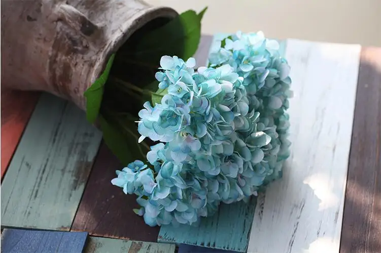 indigo blue Высокое качество большая Гортензия поддельный цветок шелк искусственный Орхидея для украшения для домашнего праздника белый свадебный букет цветов Фотография реквизит - Цвет: indigo blue