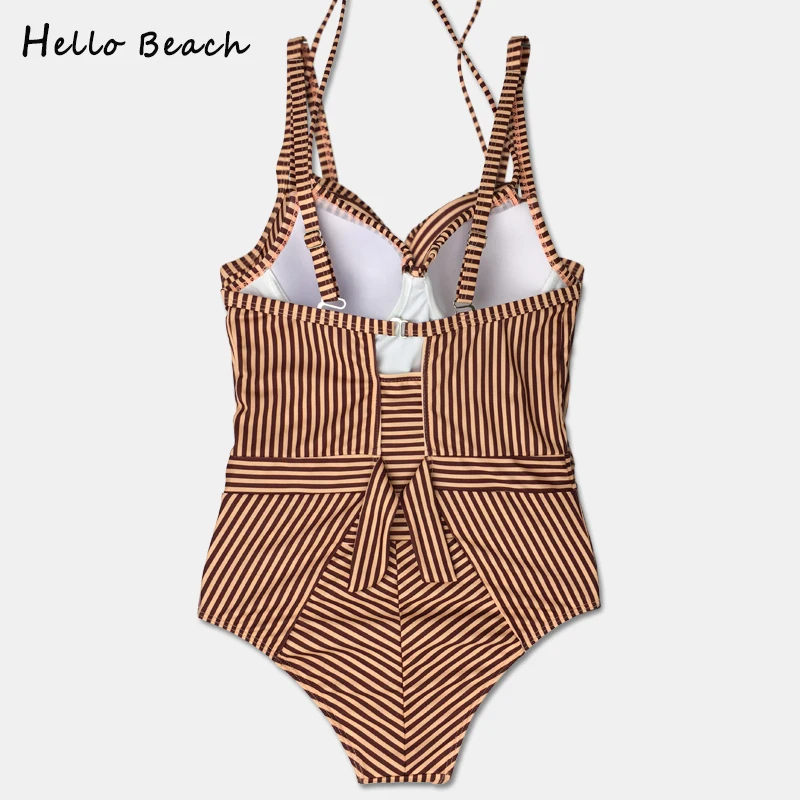 HELLO BEACH 2018 новые женские Купальники пуш-ап Монокини Цельный купальный костюм