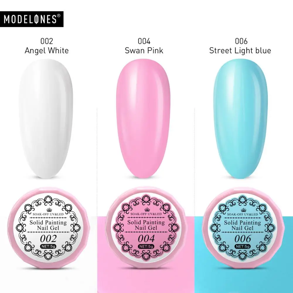 Modelones 3 шт./лот однотонный гель для рисования отмачиваемый Гибридный лак ногтей