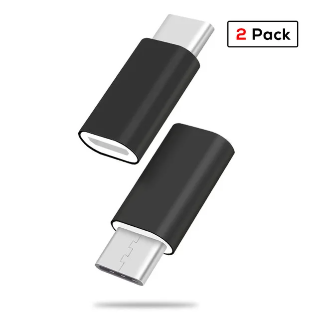 2 Pack Black SUPTEC 10 шт USB адаптер usb type C к Micro USB OTG кабель type-C Конвертер Разъем для Macbook Samsung S8 S9 huawei Oneplus - Цвет: 2 Pack Black