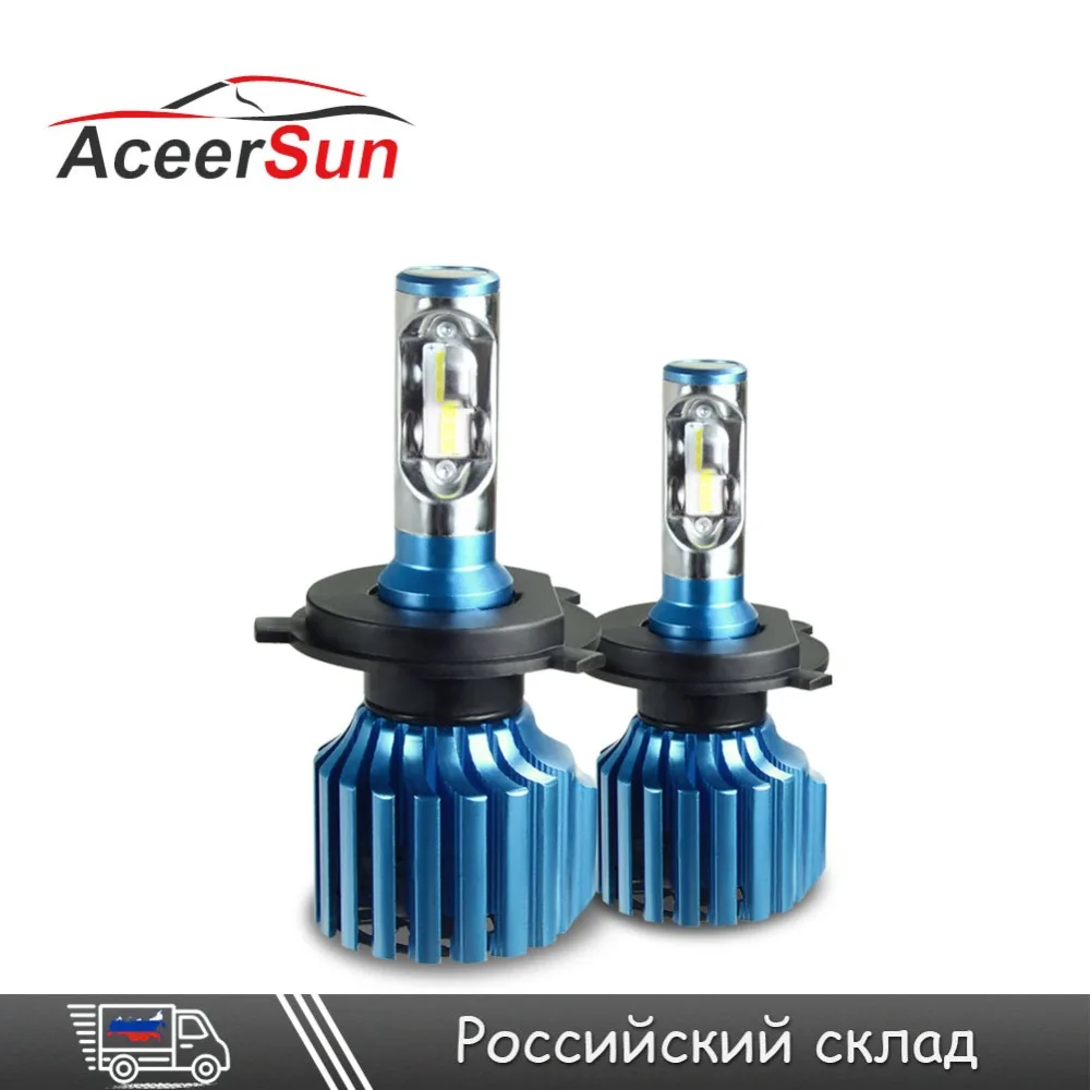 Aceersu H7 H4 светодиодный H11 H1 H3 9005 9006 фар автомобиля лампы авто мини со светодиодными