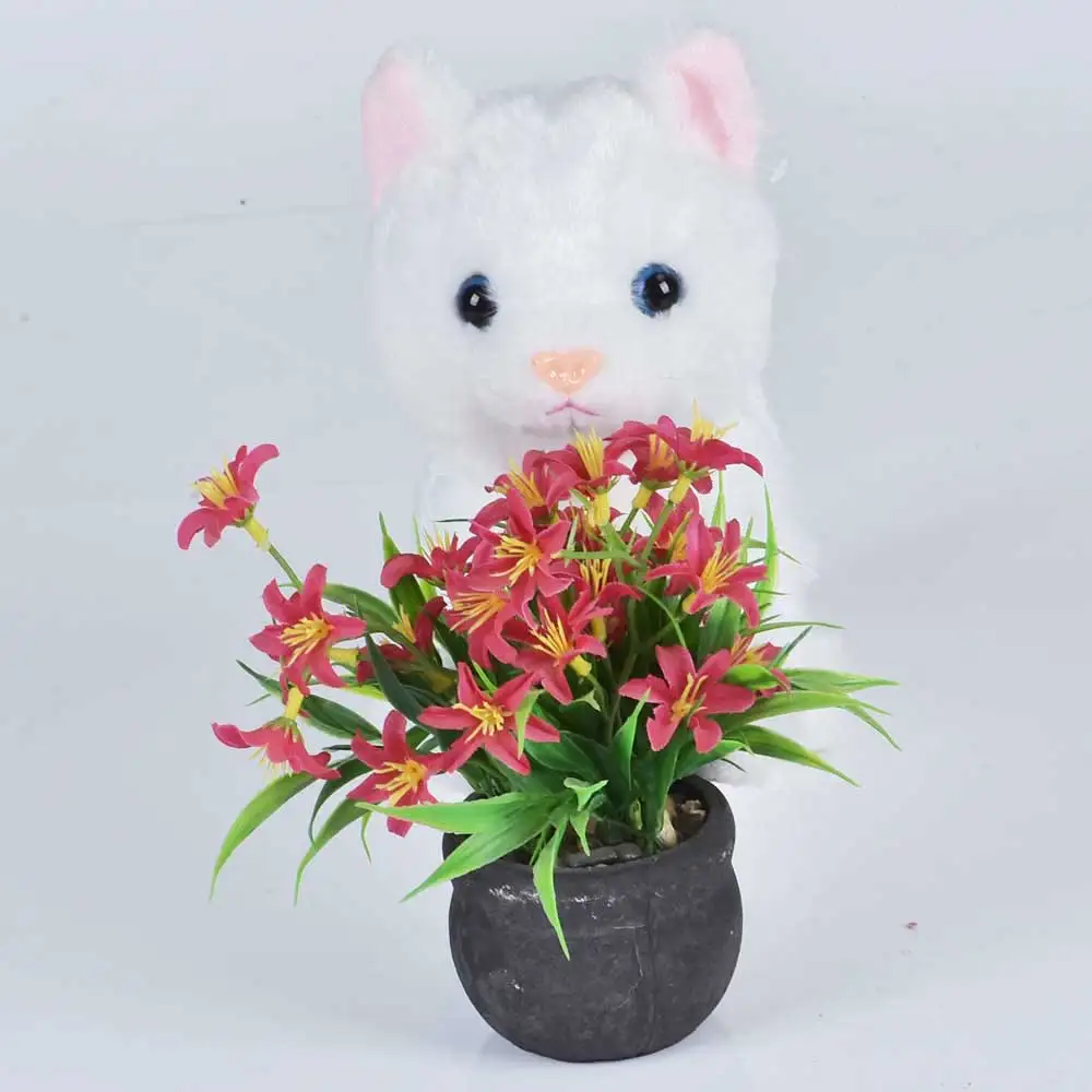 Робот кошки Звуковое управление игрушки электронная подставка для Walk Mew