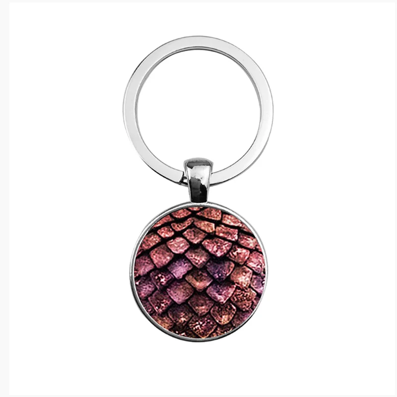 SUTEYI Fashion Style Art Pattern Key Chains Holder Green Dragon Egg Handmade Glass Cabochon Pendant Keyring Women Men Jewelry | Украшения и