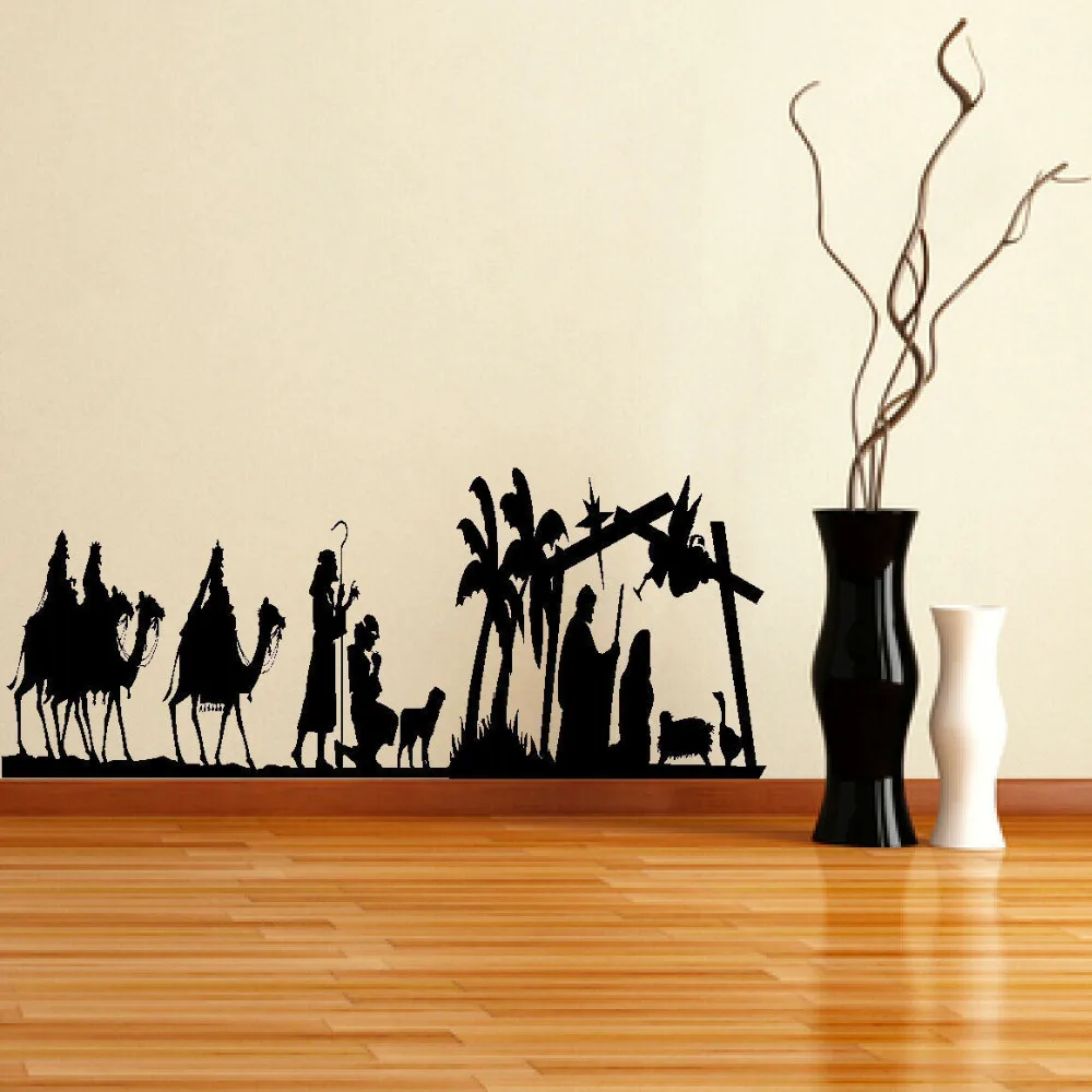 Рождественское украшение настенная наклейка с изображением рождественской