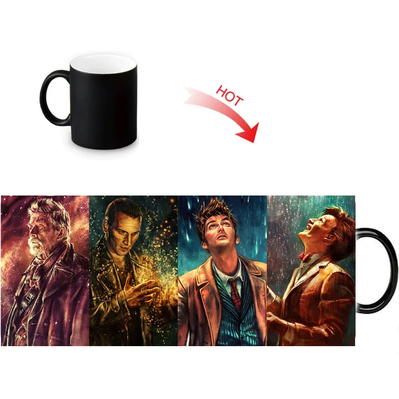 Doctor Who Горячие реактивные чувствительные кружки черно-белая меняющая цвет