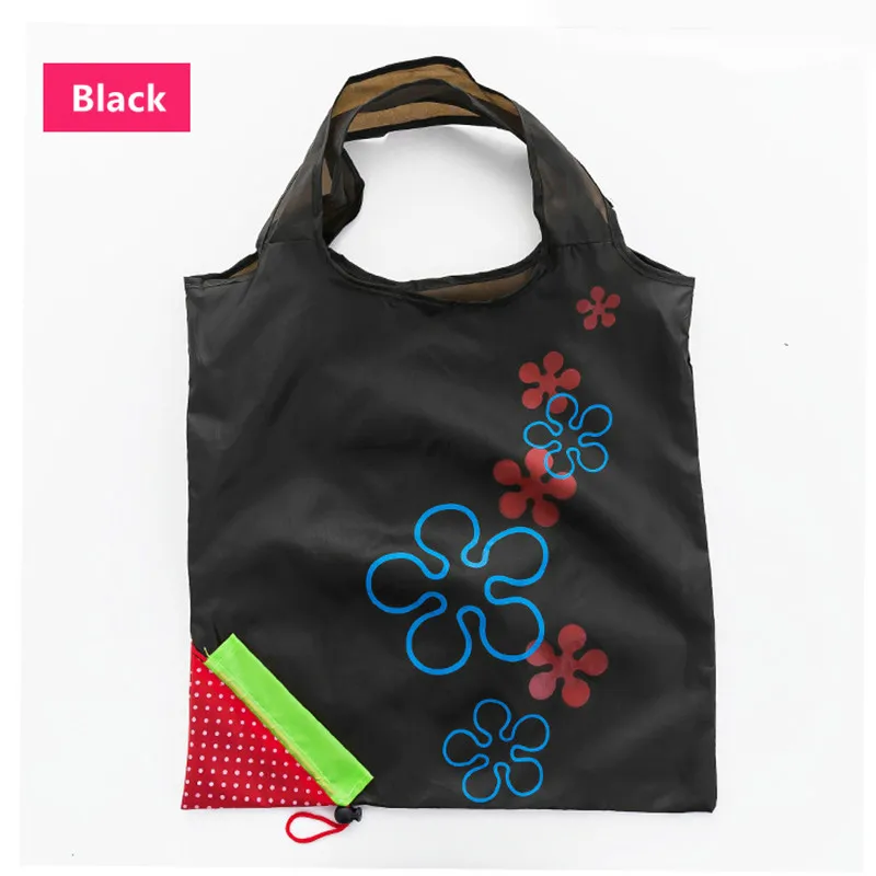 strawberry black 22 цвета Животные хозяйственные сумки рыбы путешествия складная сумка продуктовая сумка для хранения Многоразовые Мультяшные хозяйственные Эко сумки 1 шт - Цвет: strawberry black