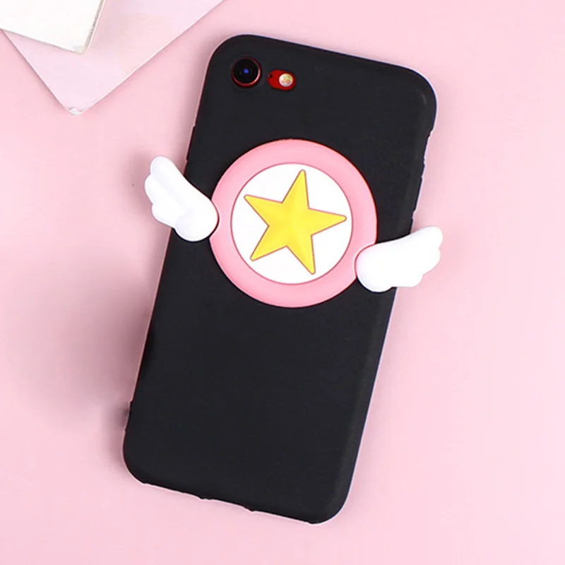 BigWings Black Чехол с 3D звездой для Motorola Moto C Plus G3 G4 G5 G5+ G5S Plus G6 Play G7 power E4 евро E5 Plus Angel Wing из мягкого ТПУ - Цвет: BigWings Black