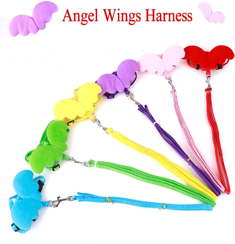 Luxury Angel Wings Dog Harness and Leash Set Design Nylon Chest Strap Lead Leashes For Small Dogs Walking Jogging 20E | Дом и сад