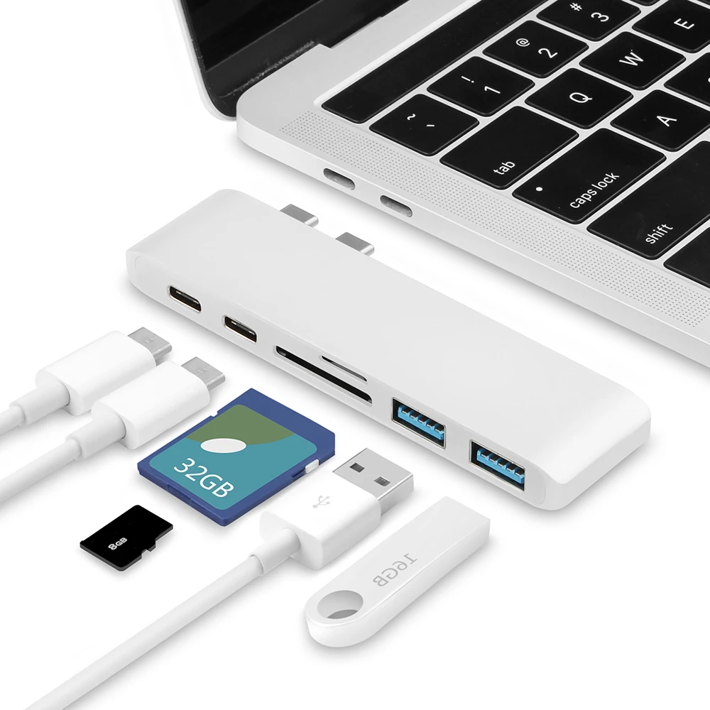 USB C концентратор USB 3,0 разветвитель адаптер Thunderbolt 3 концентратор+ TF SD слот type-C порт передачи данных HDMI концентратор для Macbook Pro/Air 13 15 дюймов