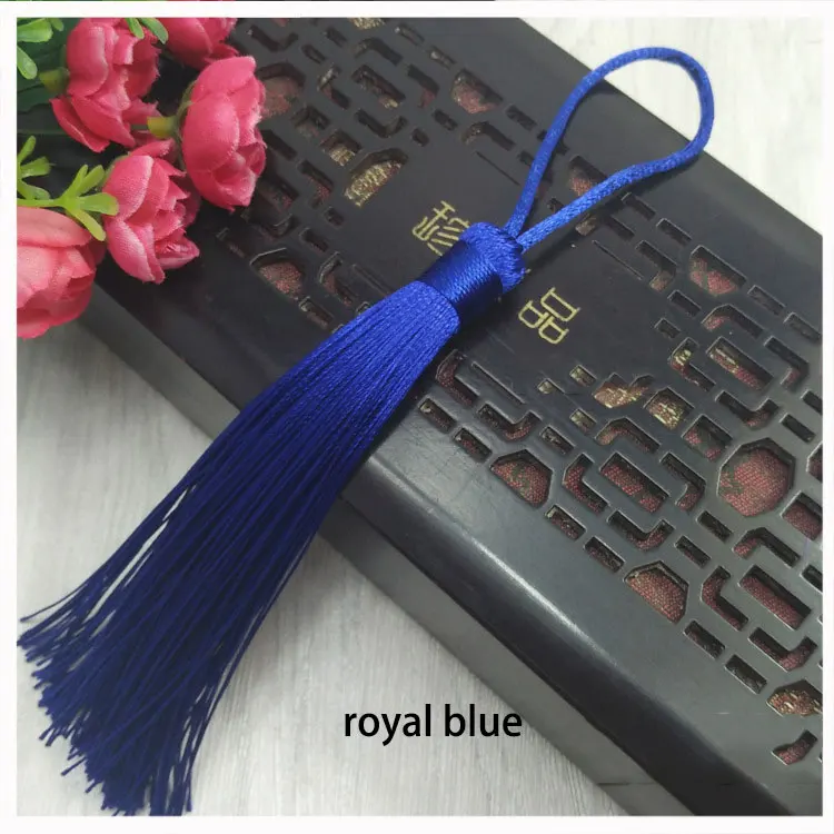 royal blue 2 шт./лот, 12 см, висячая веревка с кисточкой, шелковая бахрома, декоративные кисточки для шитья штор, одежда, аксессуары для украшения дома - Цвет: royal blue